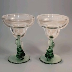 Margarita Sombrero Glasses With Cactus Stem, Sleeping Sombrero Set Of 2