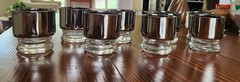 Vintage Dorothy Thorpe Style Cocktail Glasses With Platinum Fade Set Of Eight
