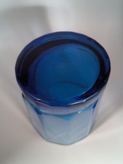 2 Vtg Anchor Hocking Essex Cobalt Blue Double Old Fashioned Rocks Glasses 9oz EC