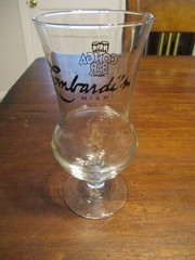 Lombardi’s of Miami Congo Bar Miami Florida souvenir Hurricane Glass 7 3/4»