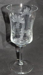 Wine Glass Etched Wheat Wild Flower Clear Drinking Glass Wine Glass Cordial