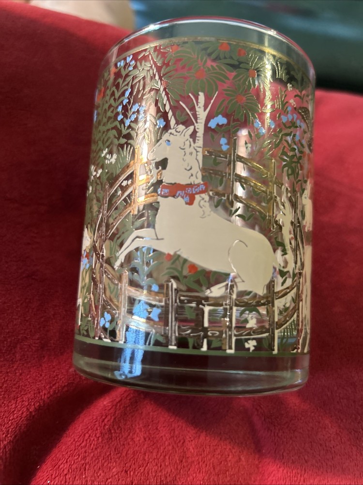 1 Vintage MCM Cera Unicorn In Captivity Barware Whimsy Mythical Whiskey Lowball