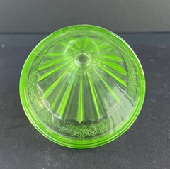 Vintage Jeannette Green Depression Glass Footed Ice Tea Tumbler Decor Cup