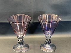 VTG Cristallerie Wine Goblets Made In Italy Set Of 2