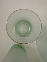 VTG KIG Indonesia Brilliant Frosted Juice Glasses & Pitcher Daffodil Floral