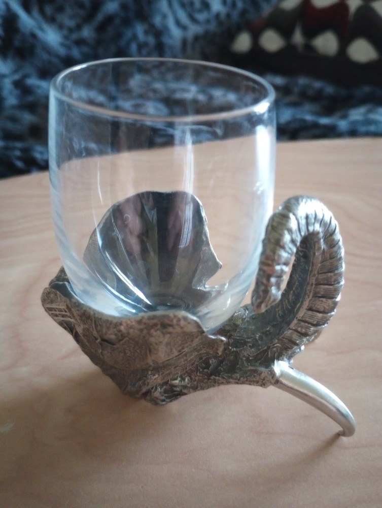 Frankli Wild Royal Selangor Elephant Sculpted Art Pewter Shot Glass