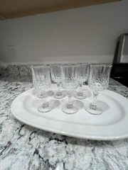 Set of 6 Cristal d’ Arques Lead Crystal Longchamp 17,5 cl Wine Glasses NIB