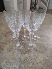 Set Of 5 Rogaska Gallia crystal water/wine goblets, 7 3/4″ Tall