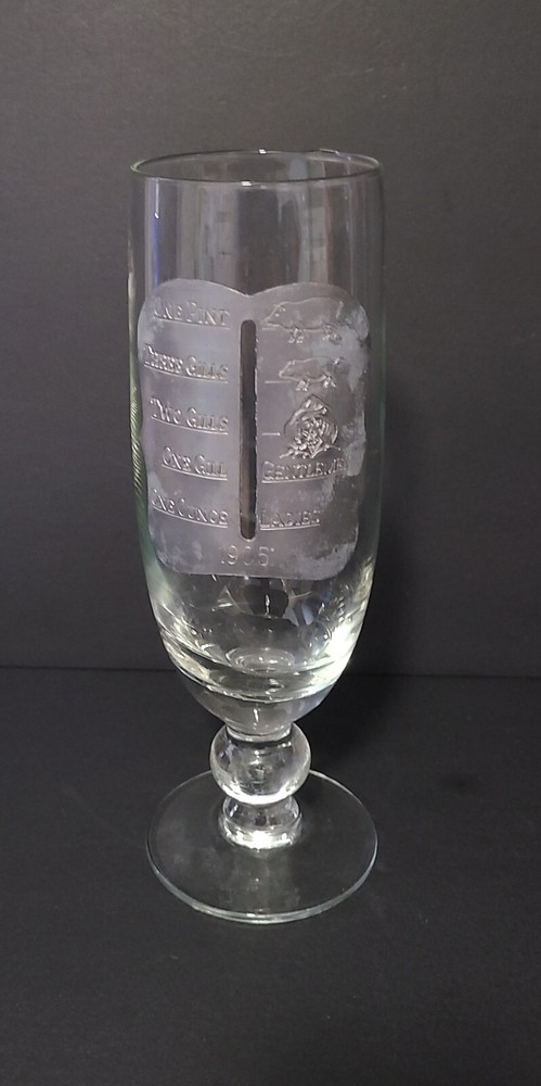1905 for Pleasure Wine/ Drink Glasse with Silver-Plated Measurement Markings