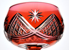 Val St Lambert Prince Henri Orange Cut to Clear Crystal Wine Goblet READ READ