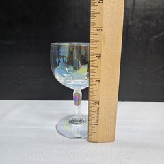 Set of 7 Vintage Moselle Iridescent Delicate Cordial Liqueur Glasses