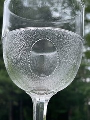 Set Of 2 EAPG FLINT Glass Beaded Mirror Goblets Boston Silver Glass Co.