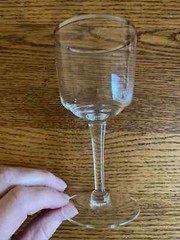 SET OF 6 Mid Century Mod Silver Platinum Rim 6-oz White Wine Glasses