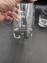 Bormioli Rocco Italy LUNA Bubble in Bottom Glass Tumblers 2 And Juice 2