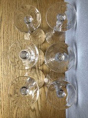 6 Vtg Glastonbury Lotus Hostess Pattern 6” Wine Cordial Stems -Gorgeous -Rare!