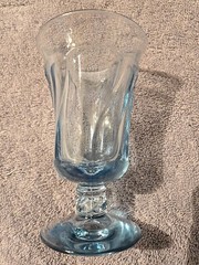 Vintage Fostaria Jamestown 4.75 Inch Blue Juice Swirl Glass