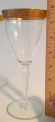 Elegant GOLD ENCRUSTED Filigree Rimmed Crystal WINE Glasses Goblets~VTG Set of 6