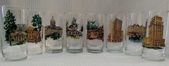 Vintage Libbey Wilbur G Kurtz Atlanta Historical Sites Highball Glasses Set of 8