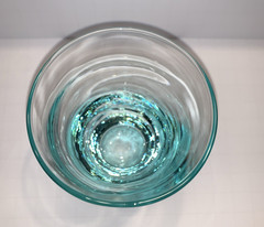Vintage Flat Juice Glass Ripple Aqua by Libbey Glass Company