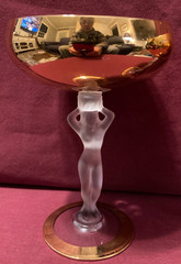 Set of 2 Vintage Bayel Bacchante Frosted Nude Champagne Coupes EUC