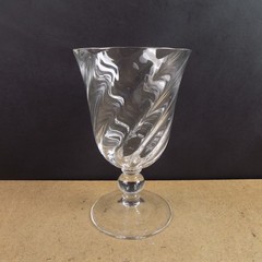 12 Asprey of London Crystal Goblets Swirl Pattern Signed 6.25″ Tall VGC