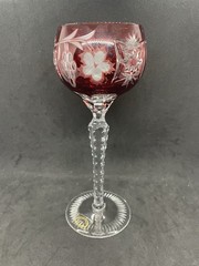 Marsala Red Cut to Clear Hock Wine, 8 1/4″