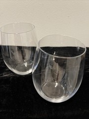 Riedel Stemless Wine glass Cabernet/Merlot 5” Tall Set Of 2 Delicate