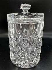 Block Czech 24% Lead Crystal Biscuit Barrel Jar With Lid