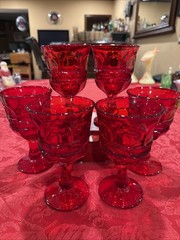 Exquisite Fostoria Ruby Red 6.5” Vintage Argus Stemmed Goblets. Ex Condition