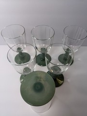 Set Of 6 Villeroy & Boch Isabelle Green (Dark Jade) Water Goblets Glasses 6 7/8”