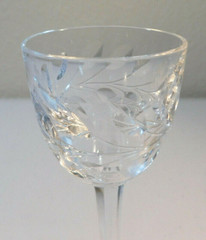 KOSTA BODA CRYSTAL «ROSA» PATTERN CORDIAL GLASS (S) 4 1/2″