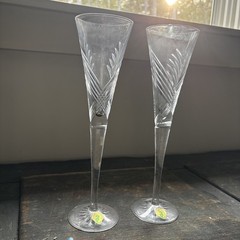 New Waterford Crystal 154225 Waterford Wishes Beginnings Flute Pair – Never Used