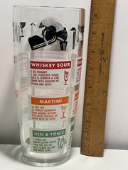 Vintage Barware Shaker Cocktail Recipe Glass EXCELLENT