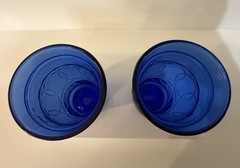 Vintage Ring O Rings Cobalt Blue Glass Tumblers Maryland Glass Pair
