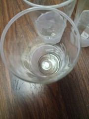 4 Glass Tumblers With Flower Etching