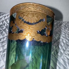 J Preziosi Lavorato A Mano Made in Italy Green Tumbler Glasses Pair