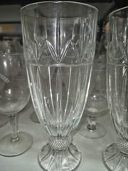 Set Of 6 Shannon Crystal by Godinger- Olympia Crystal Footed Iced Tea Glasses