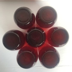 Vintage Anchor Hocking Royal Ruby Juice Glasses 8 Oz Round 4.25″ Set of 7