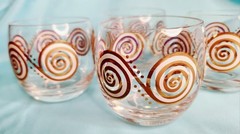 Set of 4 Vintage Atomic Design Roly Poly Cocktail Glasse