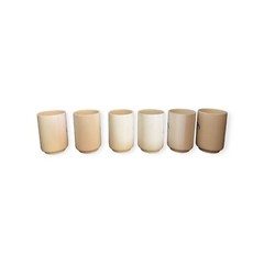 Vintage Mid Century Punch Cups | Set of 6 Matched Juice Glasses | Ceramic |