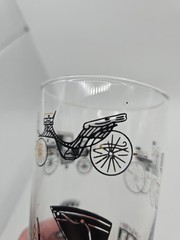 Vintage Libbey Set of 4 Old Time Carriage Highball Glasses Black Gold 5.5″