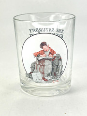 Vintage Saturday Evening Post Norman Rockwell Love Letters Rocks Glass Barware