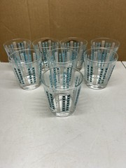 SET OF 8 MCM BLUE & GREY GLASSES 3” EXCELLENT ANCHOR?? ATOMIC ??