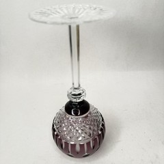 Godinger King Louis Amethyst Cut Clear Crystal Glass Hock Wine Goblet 7.75″