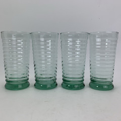Libbey Sirrus Spanish Green Ribbed Cooler Tumbler 16 oz Set of 4 New with Tag