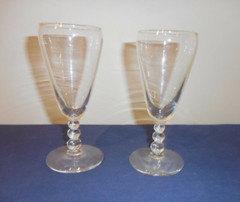 Set of 2 Libbey Knob Hill Whiskey Sour Wine Champagne Glasses 5 1/2″ Bubble Stem