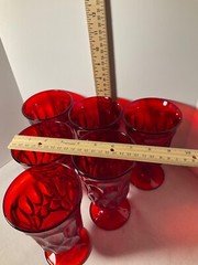 Amerina glow Red stemmed unique design glasses/goblet Set of six