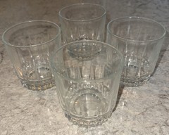 Vintage Arcoroc Whiskey Scotch Low Ball Clear Cut Glasses Set Of Four France