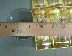Libbey Glass UNICORN Crown Collection Vintage Gold Medallion Tumblers Set of 8