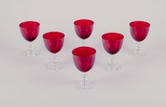 Monica Bratt for Reijmyre, Sweden. Set of six ‘Rosemarie’ wine glasses.